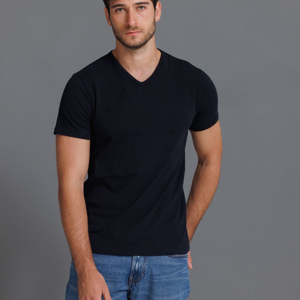 טי שירט צווארון וי PIERRE CARDIN