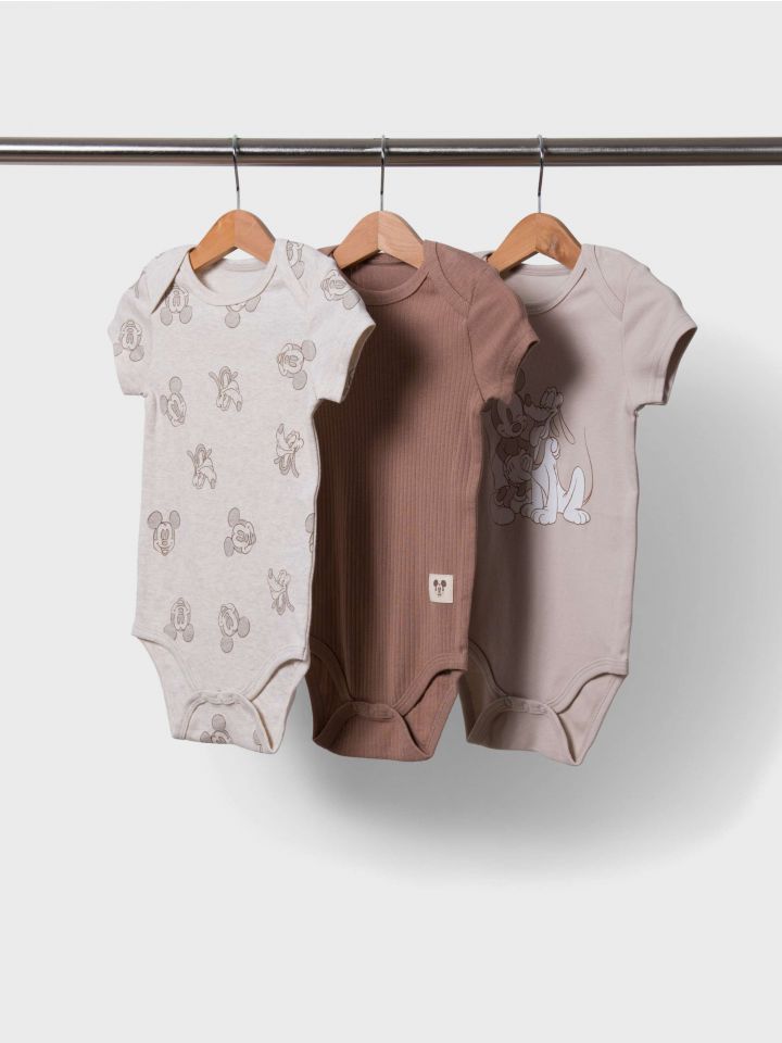 מארז 3 בגדי גוף ריב MICKEY