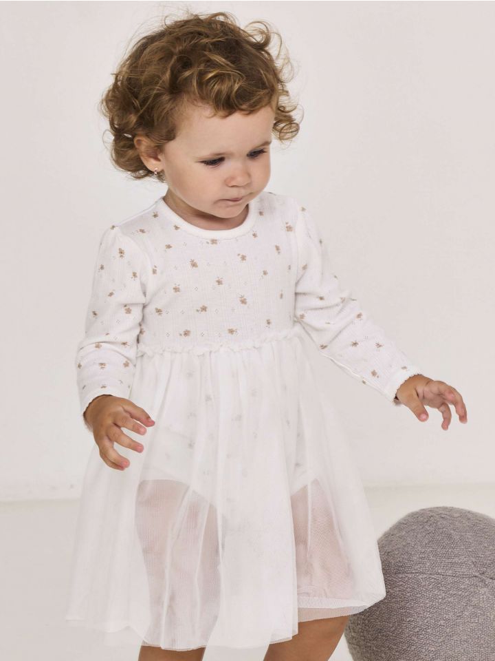 שמלת בגד גוף עם טול