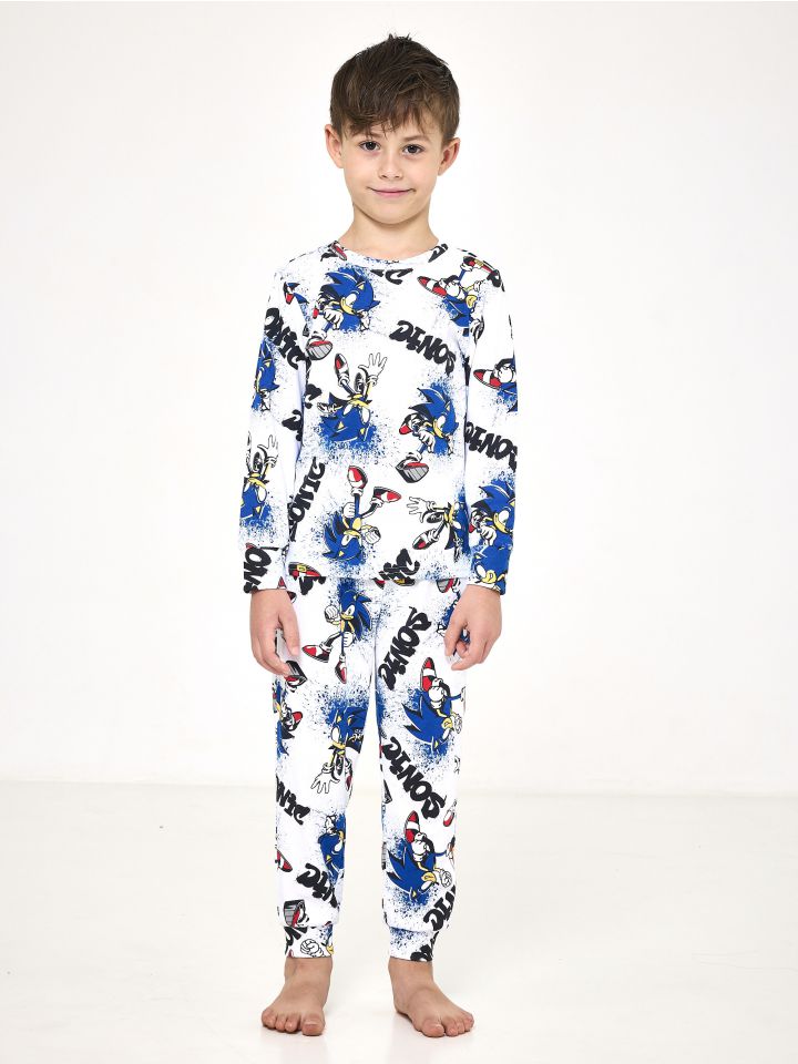 סט פיג’מה ארוכה דקה SONIC