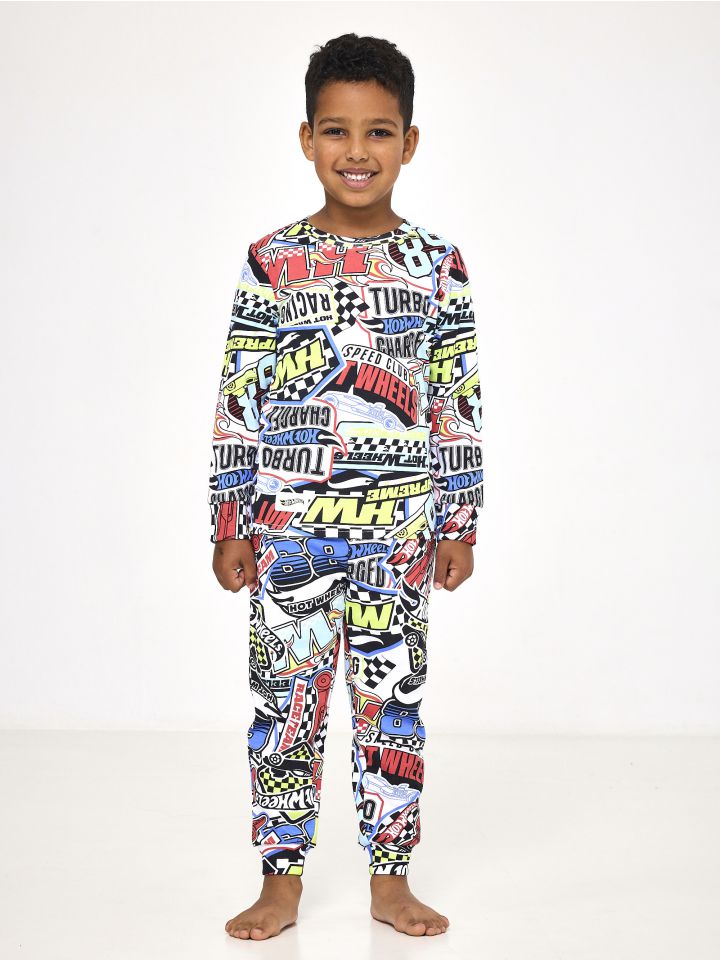 סט פיג’מה ארוכה ונעימה HOT WHEELS