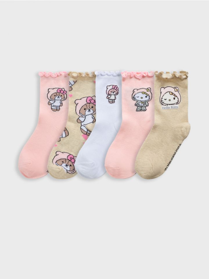 מארז 5 גרביים אורך רגיל HELLO KITTY