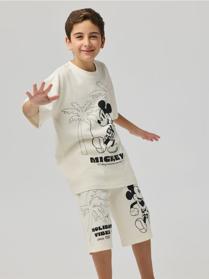סט פיג’מה קצרה וופל MICKEY
