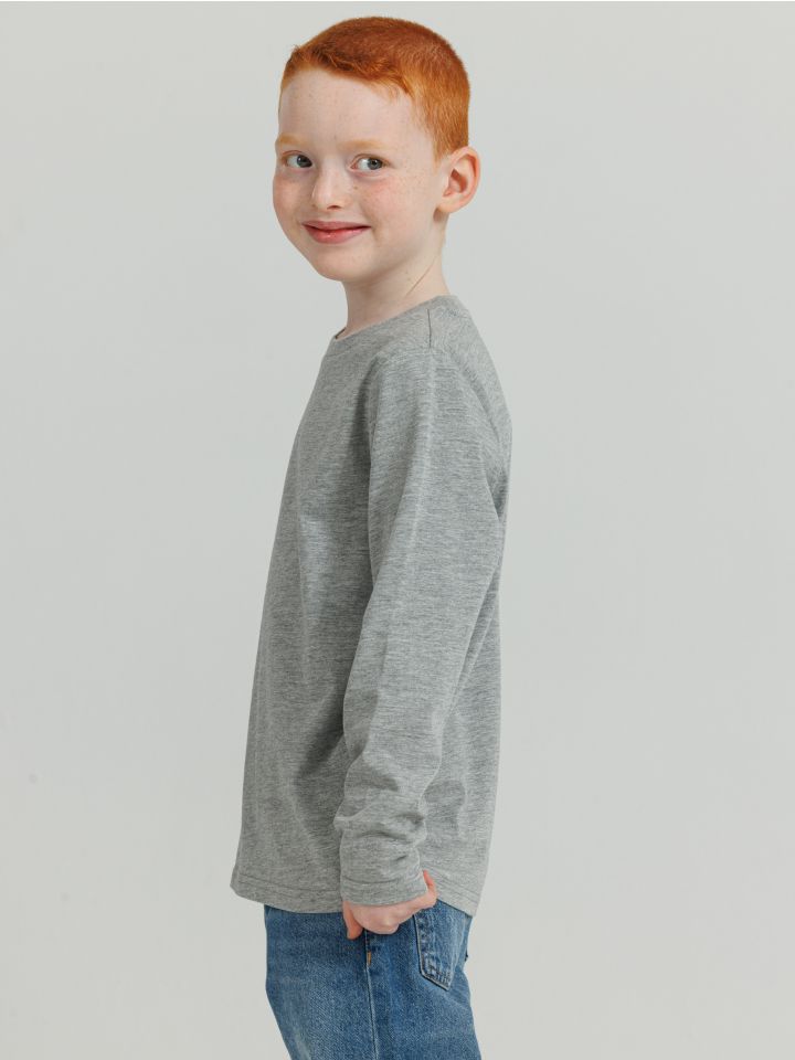 חולצה ארוכה צווארון עגול לבנים