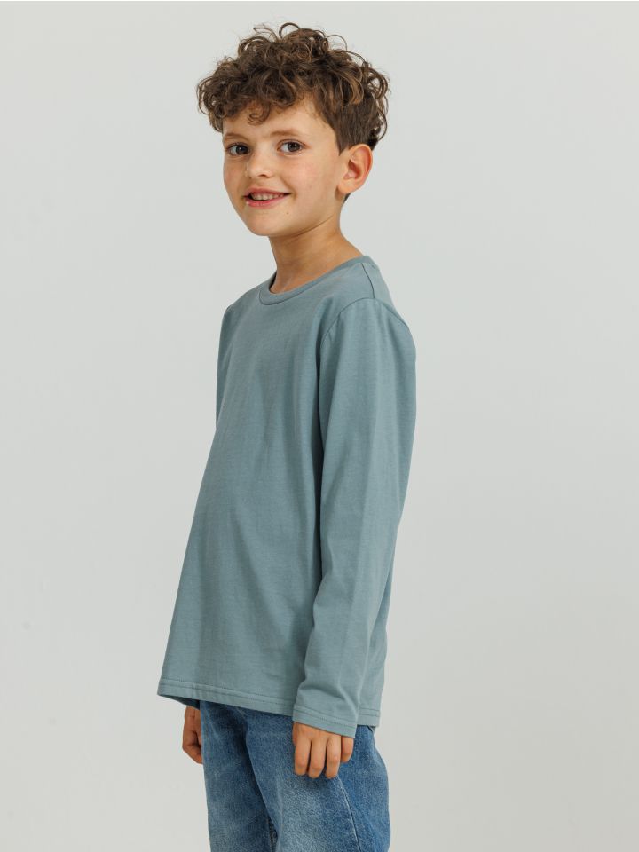 חולצה ארוכה צווארון עגול לבנים