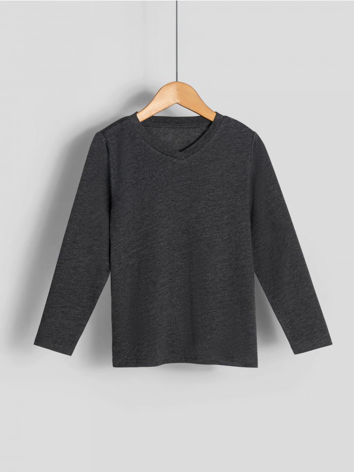 חולצה ארוכה צווארון וי לבנים