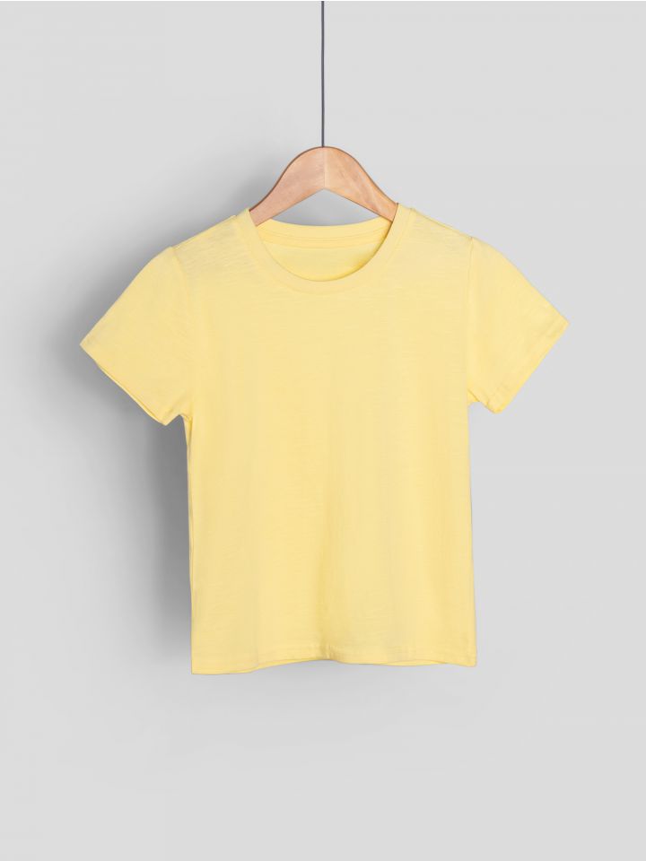 חולצת סלאב קצרה צווארון עגול לבנות