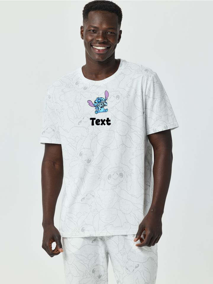 סט פיג’מה עם כיתוב אישי STITCH