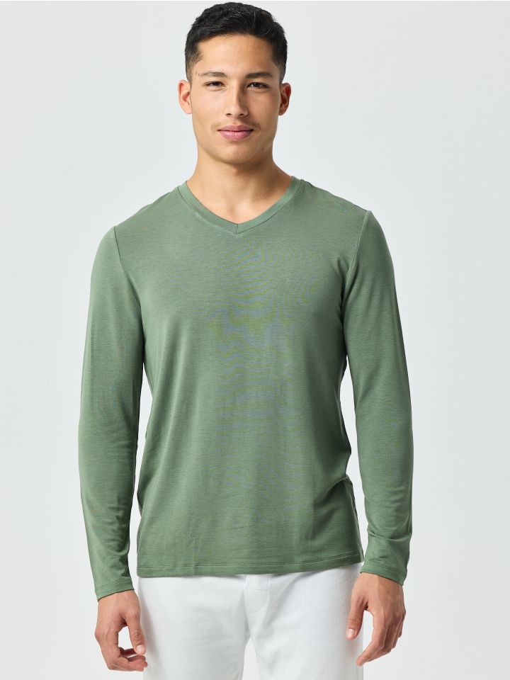 חולצה תרמית צווארון וי SLIM FIT