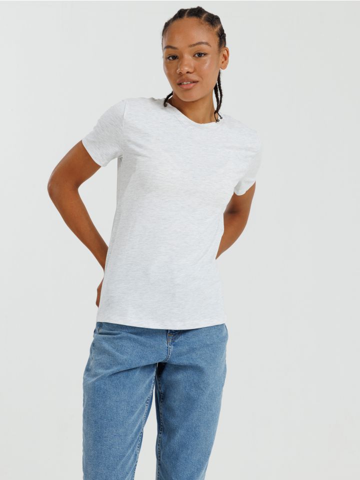 חולצה קצרה צווארון עגול לנערות