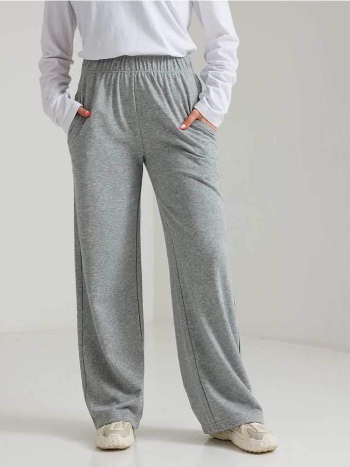 מכנסיים ארוכים דקים בגזרה ישרה