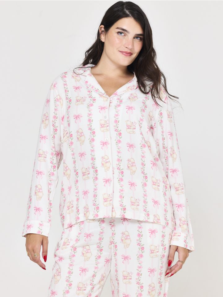 סט פיג’מה מכופתרת פלנל WINNIE THE POOH