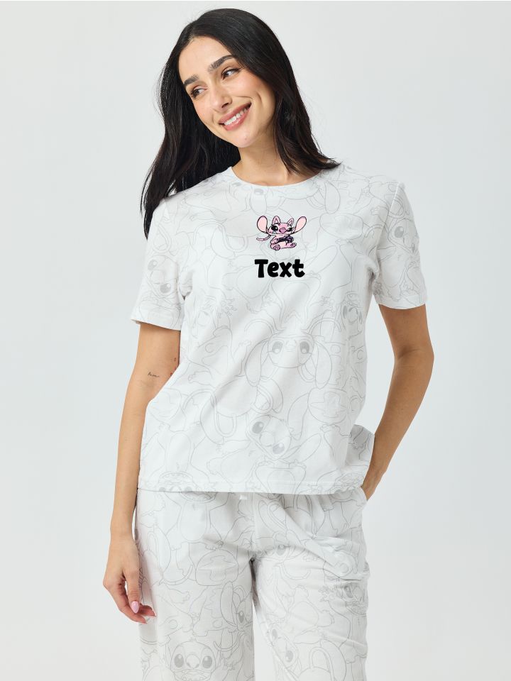 סט פיג’מה עם כיתוב אישי ANGEL
