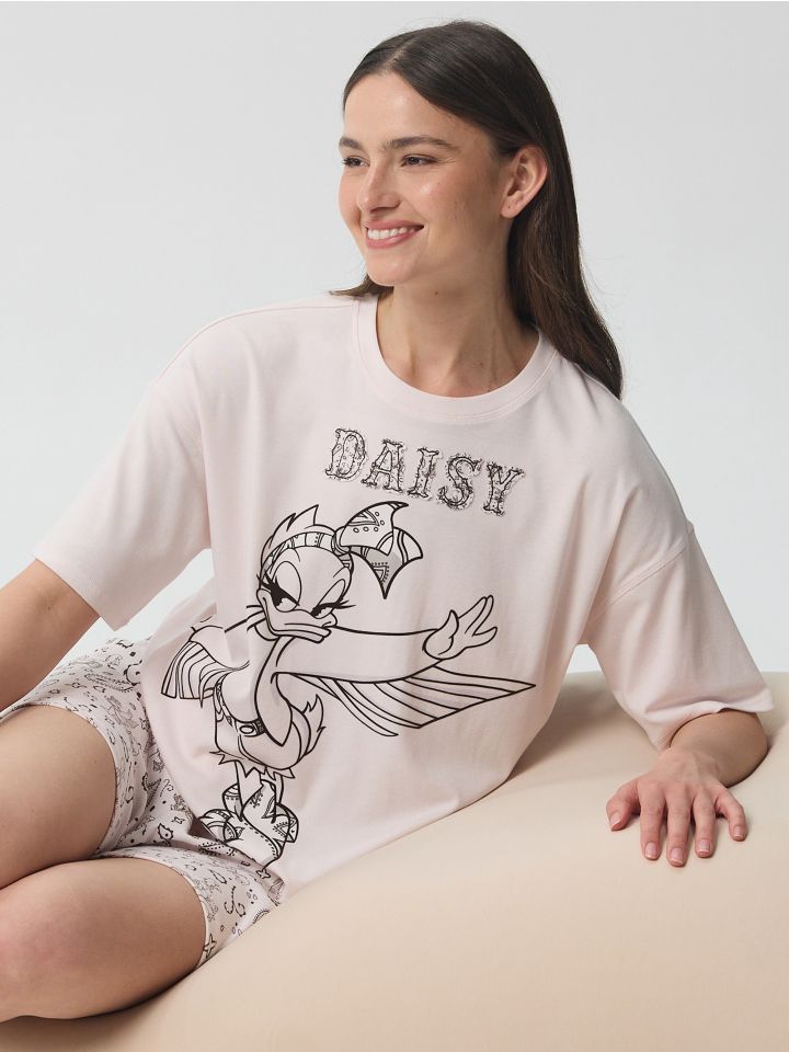 סט פיג’מה קצרה ריב DAISY
