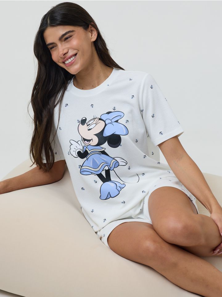סט פיג’מה קצרה וופל MICKEY AND FRIENDS