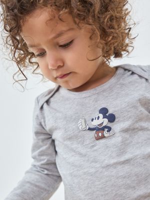 סט פיג’מה ארוכה דקה עם כיתוב אישי MICKEY