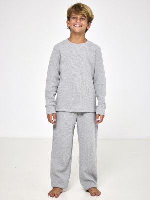 סט פיג’מה ארוכה וופל