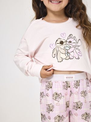 סט פיג’מה ארוכה פלנל STITCH & ANGEL
