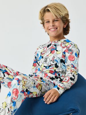 סט פיג’מה יוניסקס ארוכה MICKEY