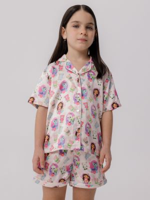 סט פיג’מה קצרה מכופתרת GABBY