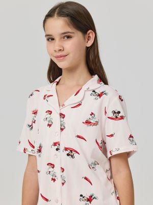 סט פיג’מה קצרה מכופתרת MINNIE AND DAISY