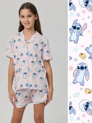 סט פיג’מה קצרה מכופתרת STITCH