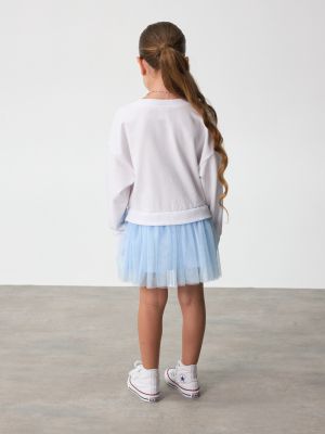 שמלה מסתובבת שרוול ארוך פרנץ’ טרי STITCH