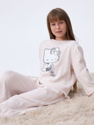 סט פיג’מה ארוכה ריב HELLO KITTY