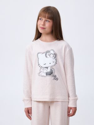 סט פיג’מה ארוכה ריב HELLO KITTY