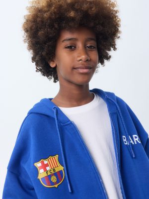 סווטשירט קפוצ’ון עם רוכסן פוטר BARCA
