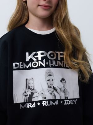 סווטשירט פוטר קרופ עם כובע K-POP
