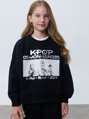סווטשירט פוטר קרופ עם כובע K-POP