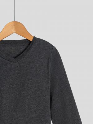 חולצה ארוכה צווארון וי לבנים