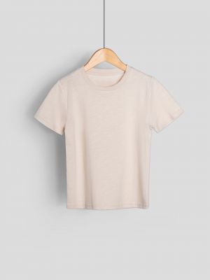 חולצת סלאב קצרה צווארון עגול לבנים