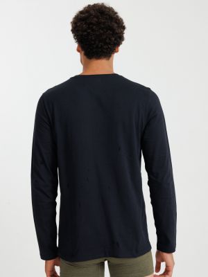 חולצה ארוכה דקה צווארון וי 100% כותנה מנדפת זיעה