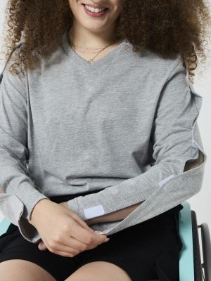 חולצה נגישה עם פתחים בצדדים יוניסקס