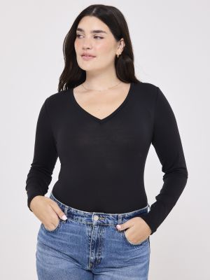 חולצה תרמית דקה צווארון וי