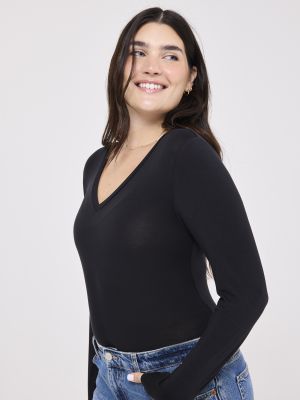 חולצה תרמית דקה צווארון וי