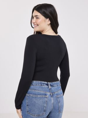 חולצה תרמית דקה צווארון וי