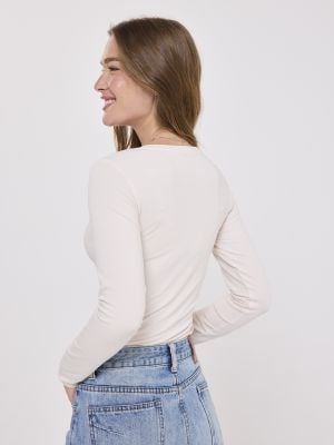 חולצה תרמית אנטי בקטריאלית צווארון וי- SLIM FIT