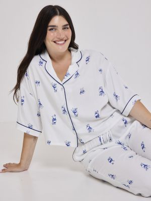 סט פיג’מה מכופתרת אריג דק POOH