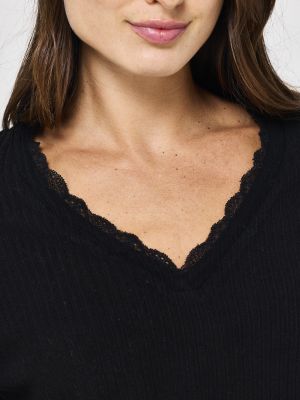 סט פיג’מה ריב בשילוב תחרה