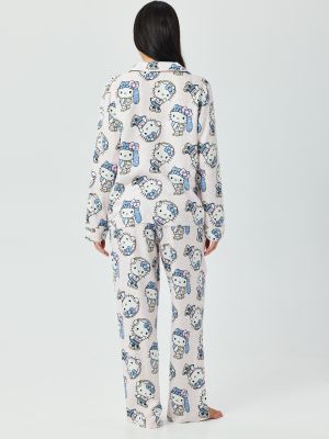 סט פיג’מה מכופתרת דקה HELLO KITTY
