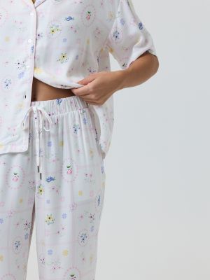 סט פיג’מה מכופתרת FLORAL