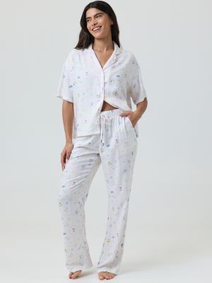 סט פיג’מה מכופתרת FLORAL
