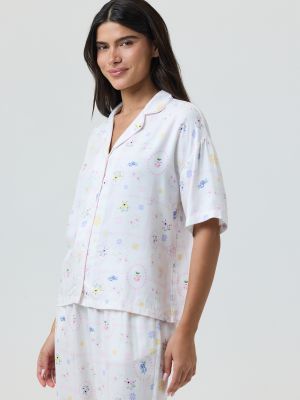 סט פיג’מה מכופתרת FLORAL