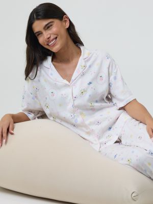 סט פיג’מה מכופתרת FLORAL