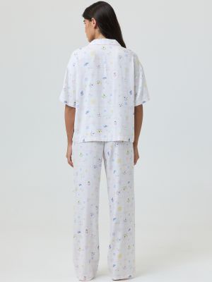 סט פיג’מה מכופתרת FLORAL