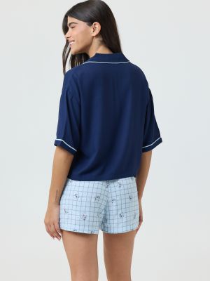 סט פיג’מה מכופתרת קצרה STITCH