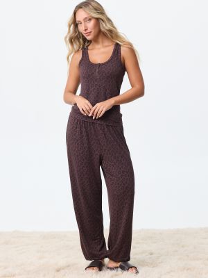 סט פיג’מת גופייה פרנץ’ טרי LEOPARD
